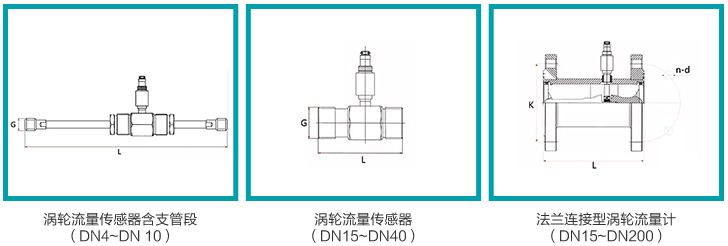 dn15液体涡轮流量计安装尺寸图